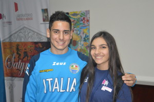 Il Campione del Mondo Junior Sica con l'alunna Natale del L.S. a potenziamento Sportivo