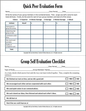 Peer -self evaluation form